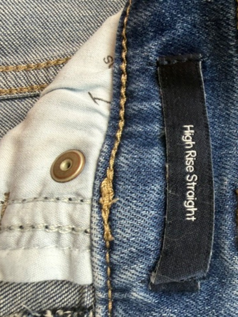 Calvin Klein High Rise Straight Leg Jeans Blue Denim Frayed Hem Women's 29 / 8 - Picture 9 of 11